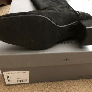 Aquatalia Womens Janie Suede/Elastic Black Knee-Hi